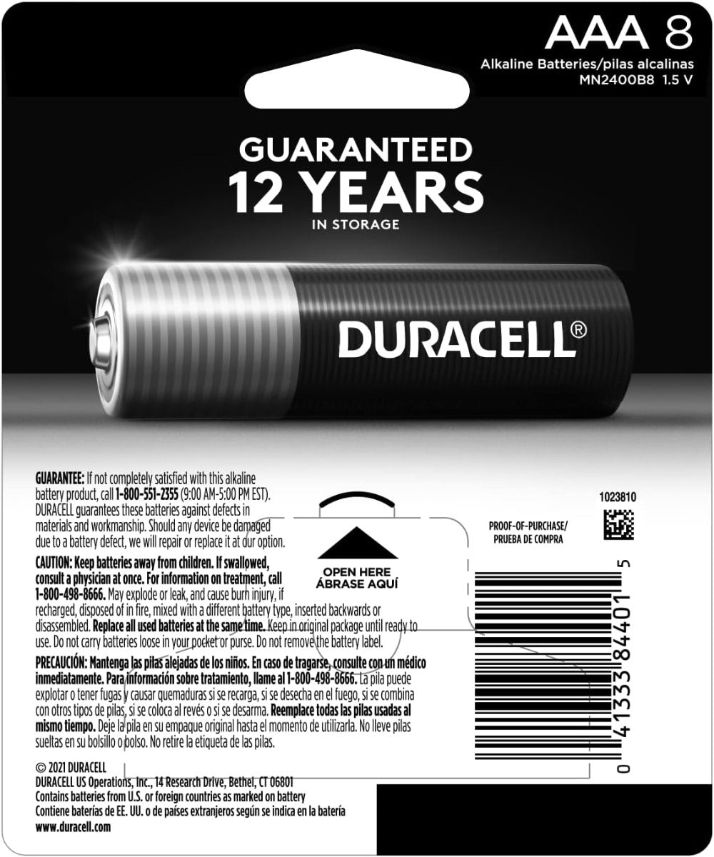 Duracell Alkaline AAA Batteries Pack Of 8