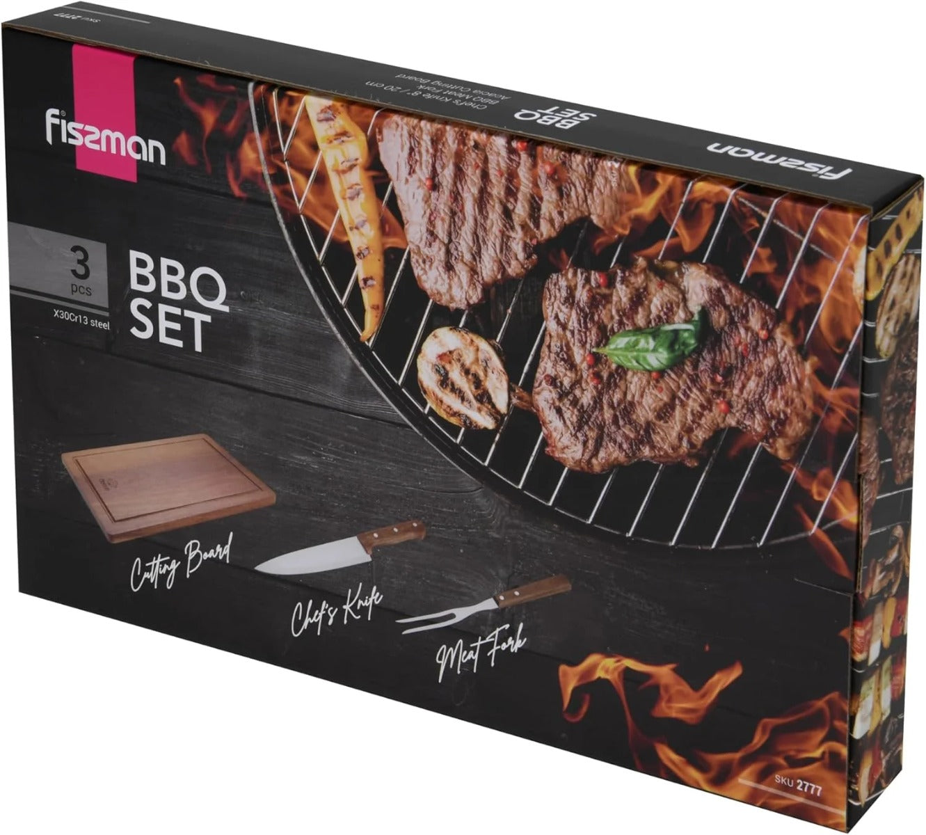 Fissman 3 Piece BBQ Set With Chopping Board