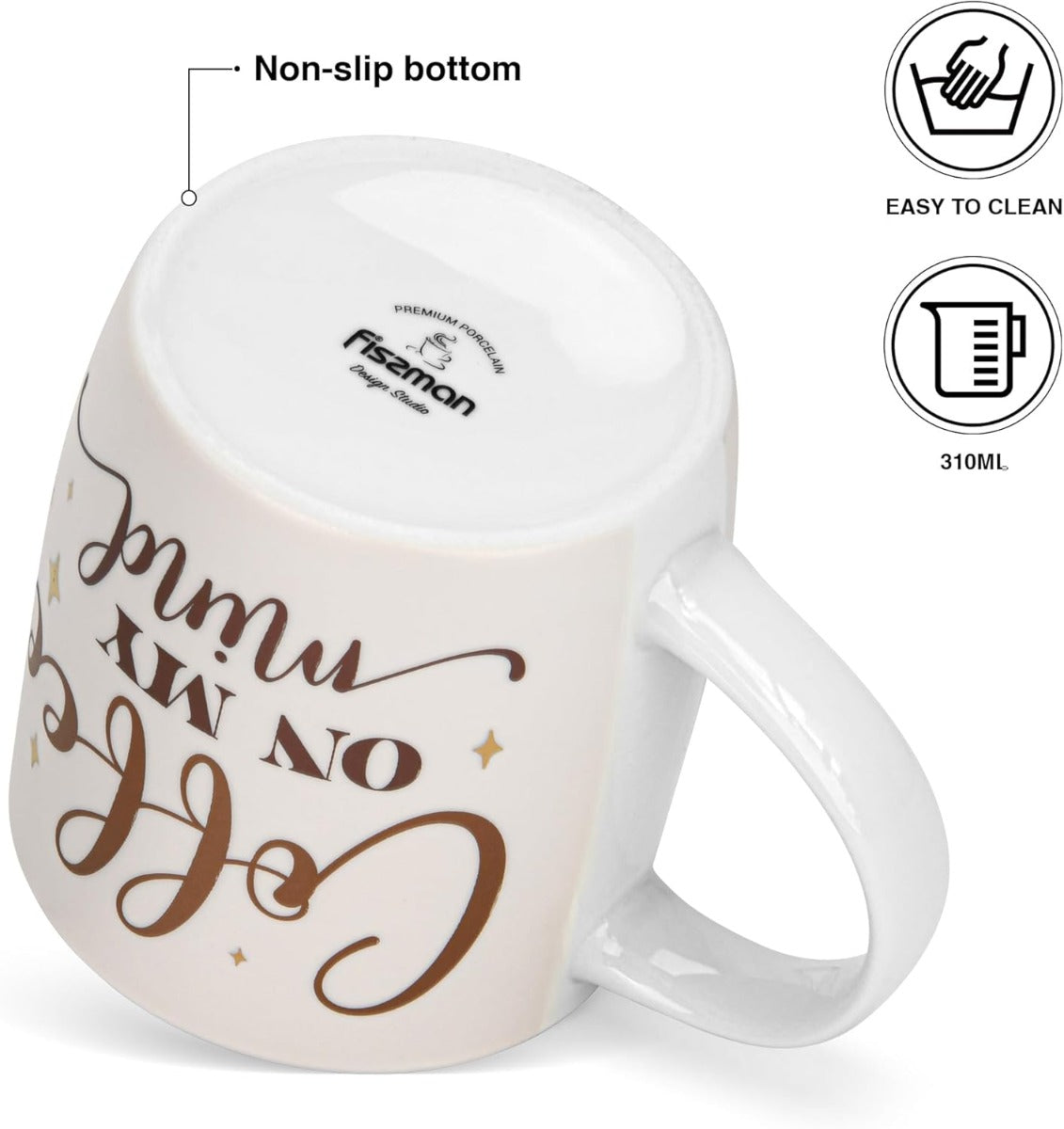 Fissman Set Of 2 Mugs 310ML Coffee On My Mind