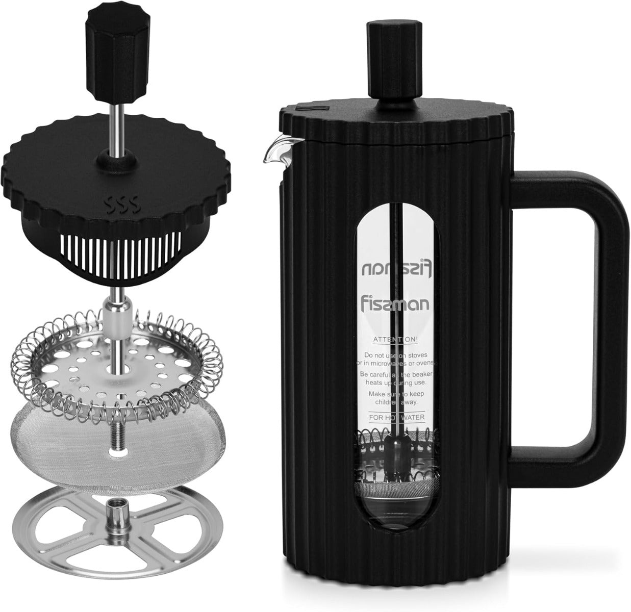 Fissman French Press Coffee and Tea Maker 600ML Heat Resistant Borosilicate Glass Stainless Steel