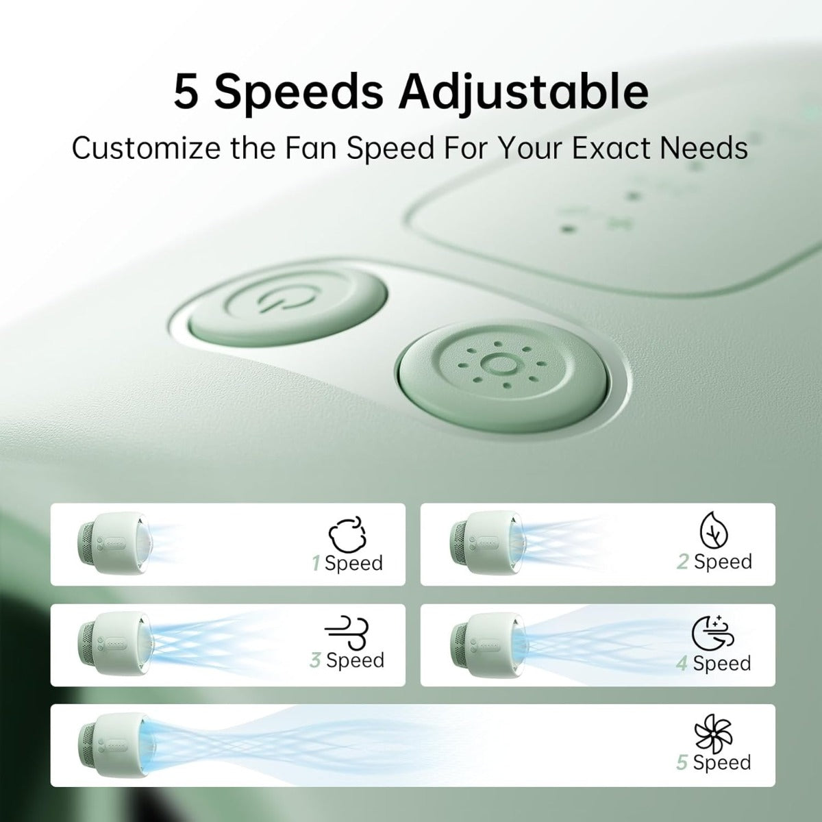 Jisulife Stroller Fan Life2(4000mAh) Green