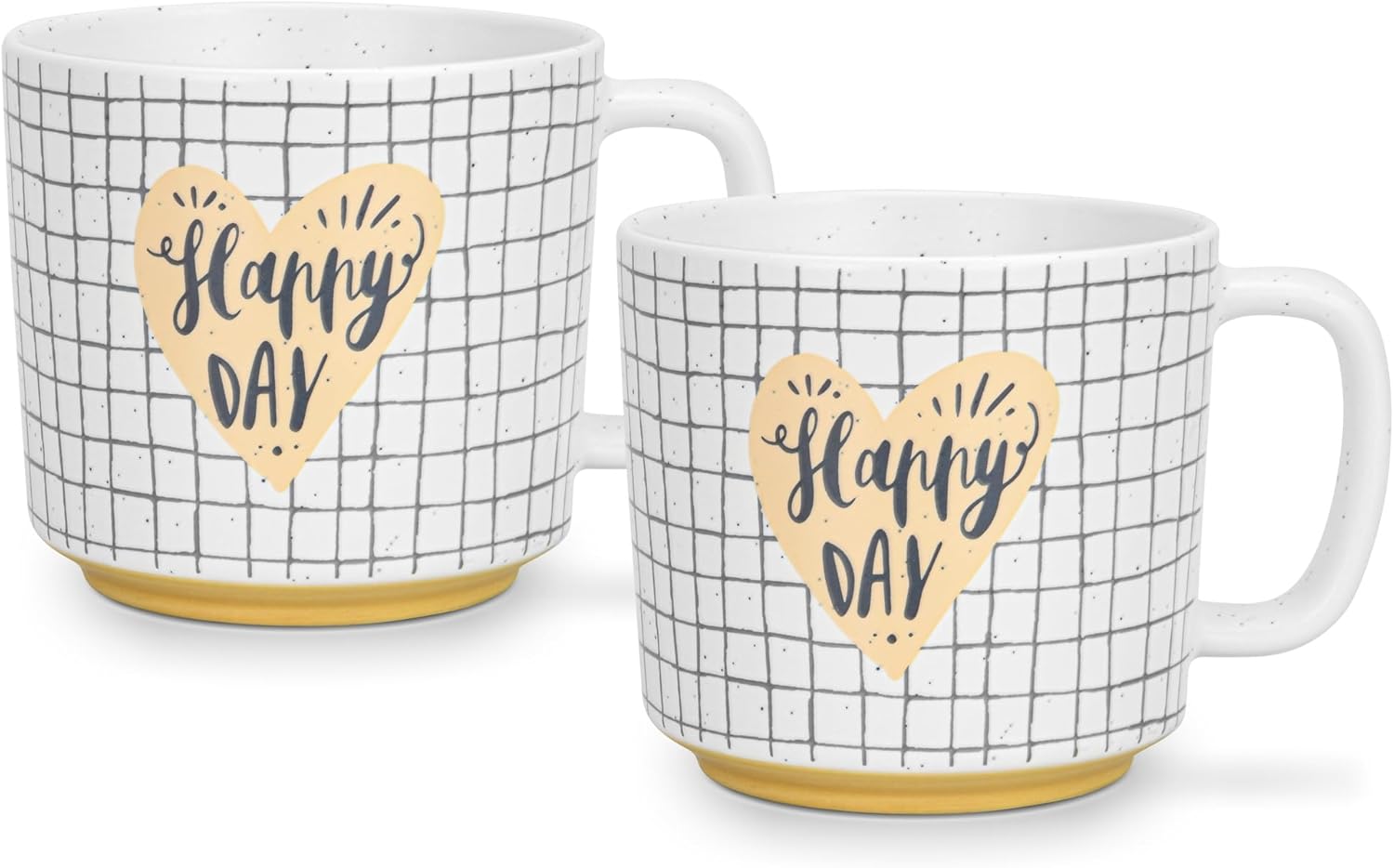 Fissman Set Of 2 Mugs 490 ML Happy Day Checked
