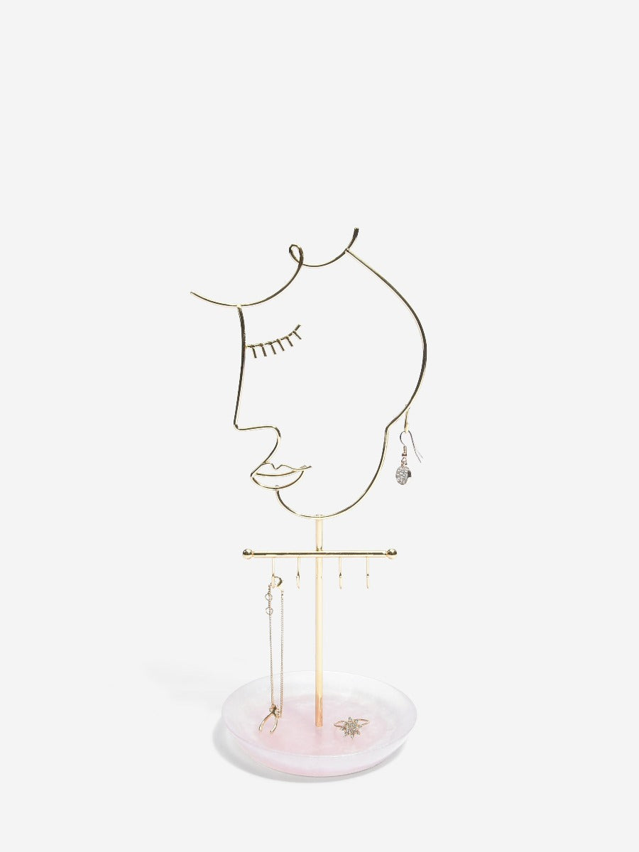Stackers Rose Quartz 5-Hook Face Jewellery Stand