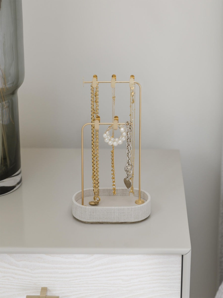 Stackers Oatmeal & Linen Multi-Hook Jewellery Stand