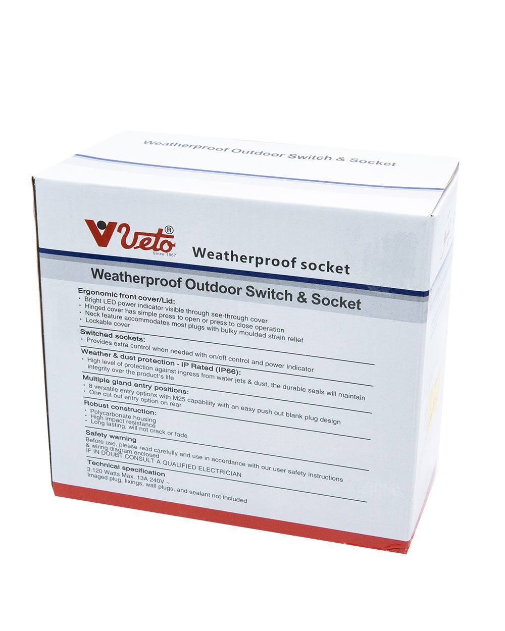 Veto Weatherproof Switch & Socket 2 Gang