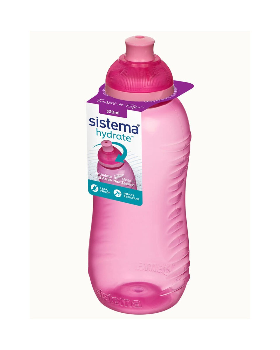 Sistema 330ml Squeeze Bottle Pink