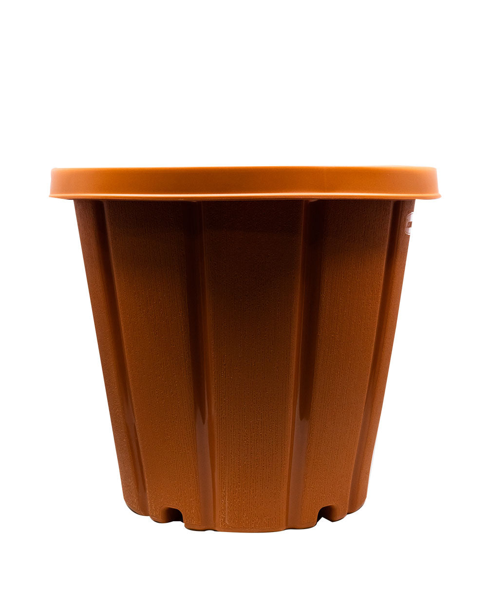 Cosmoplast Pot Woodgrain With Tray 14 Inch Terracotta