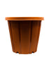 Cosmoplast Pot Woodgrain With Tray 14 Inch Terracotta