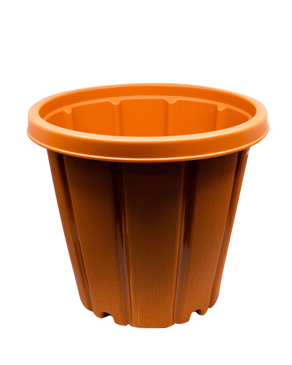 Cosmoplast Pot Woodgrain With Tray 14 Inch Terracotta