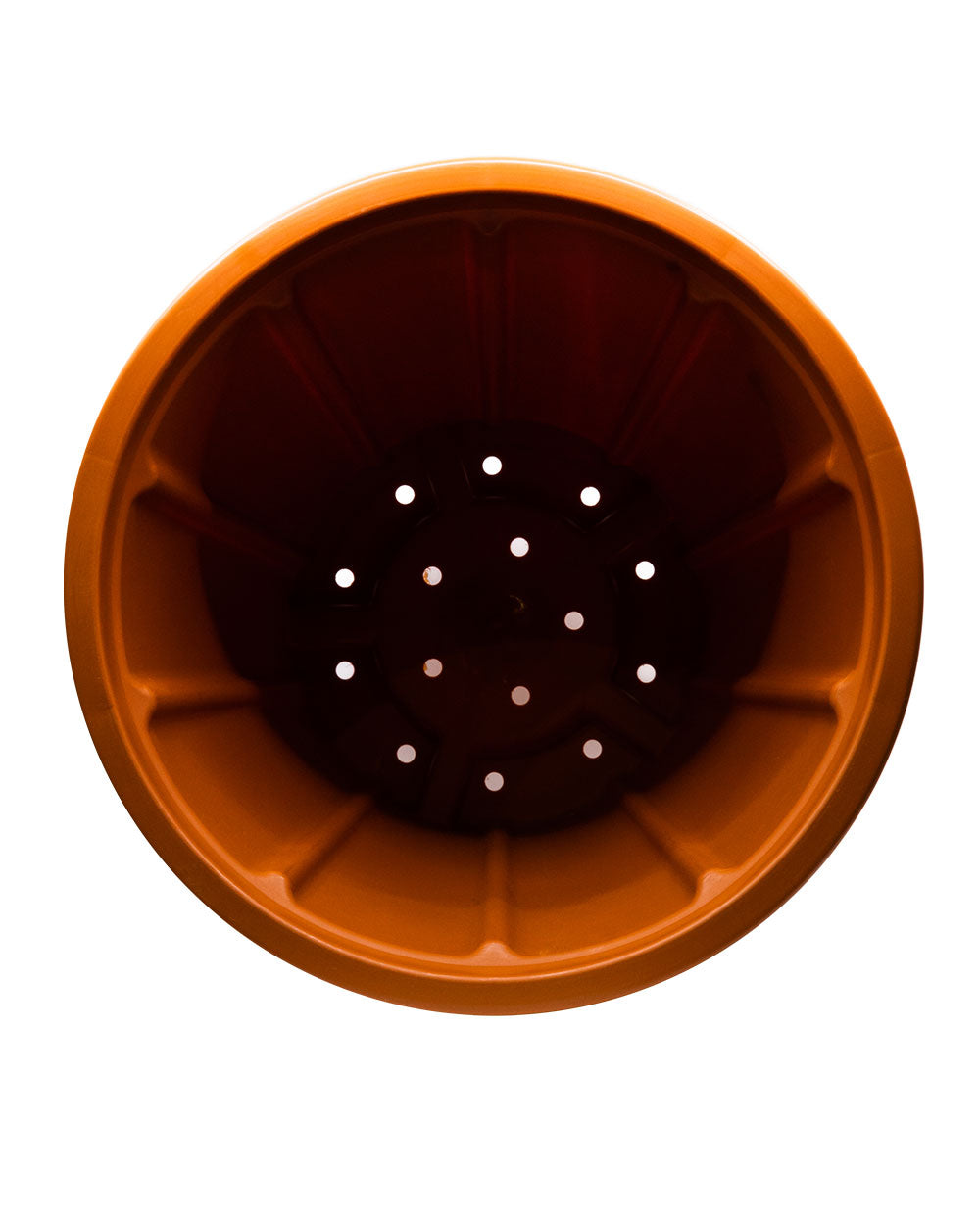 Cosmoplast Pot Woodgrain With Tray 14 Inch Terracotta