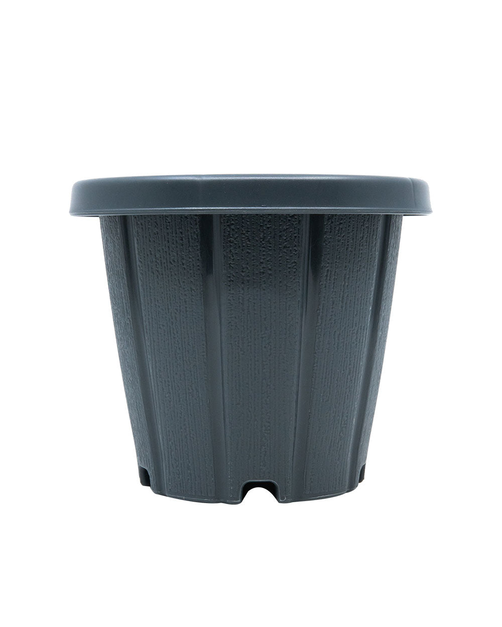 Cosmoplast Woodgrain Pot With Tray 6 Inches Grey