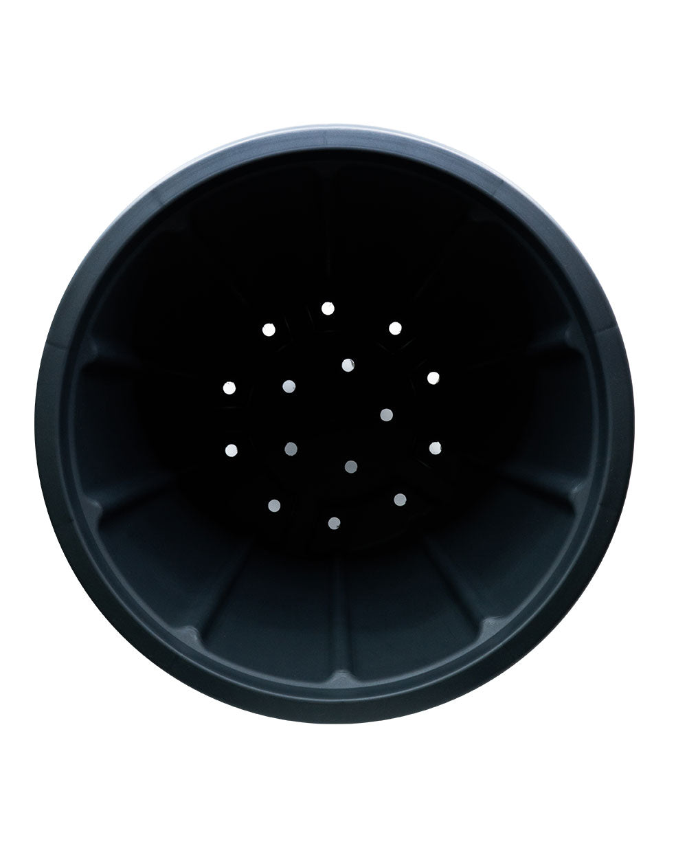 Cosmoplast Woodgrain Pot With Tray 14 Inches Grey