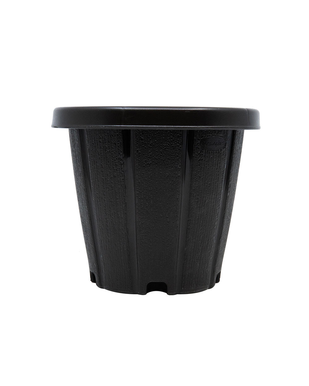 Cosmoplast Woodgrain Pot With Tray 6 Inches Dark Brown