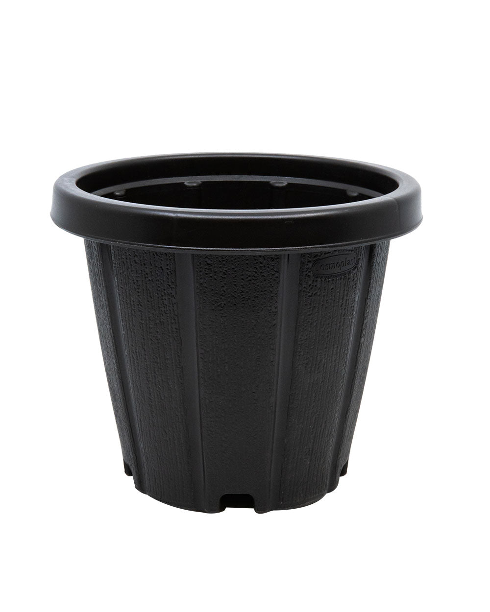 Cosmoplast Woodgrain Pot With Tray 6 Inches Dark Brown