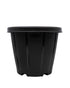Cosmoplast Woodgrain Pot With Tray 8 Inches Dark Brown