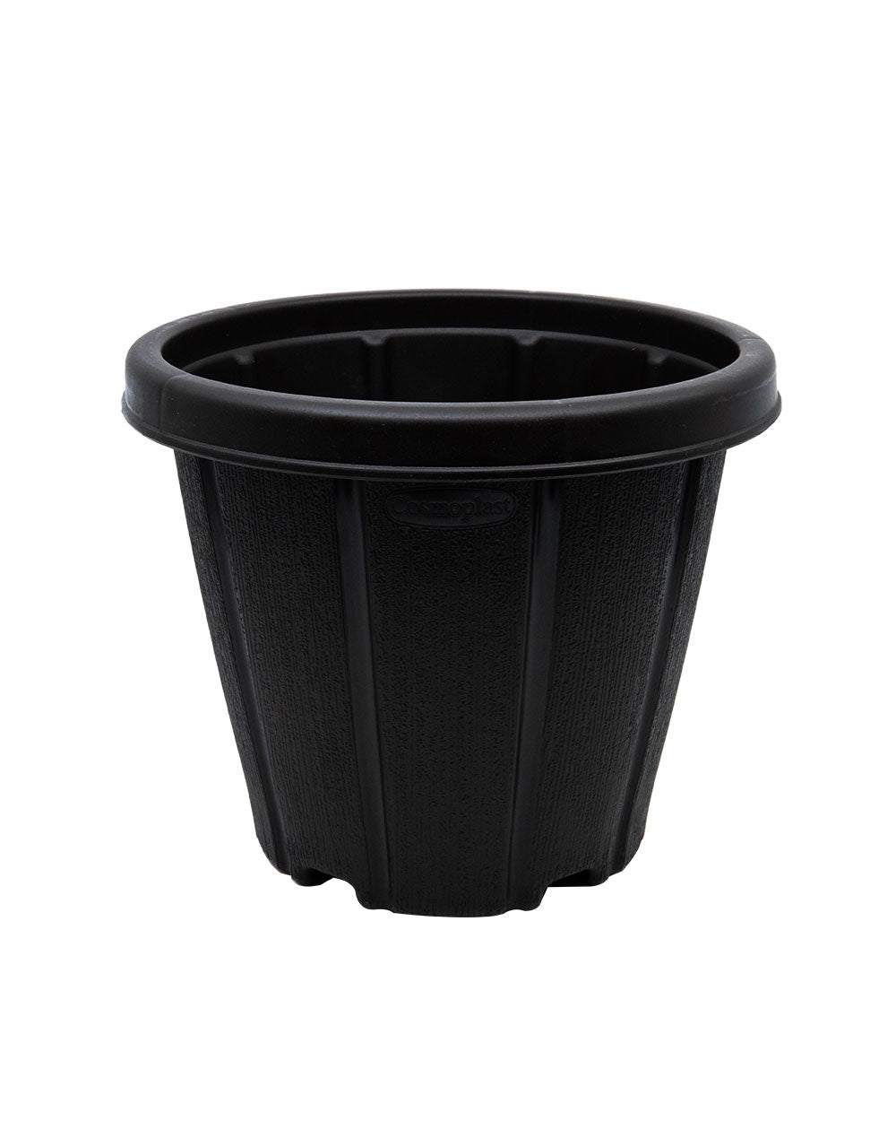 Cosmoplast Woodgrain Pot With Tray 8 Inches Dark Brown