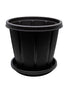 Cosmoplast Woodgrain Pot With Tray 12 Inches Dark Brown