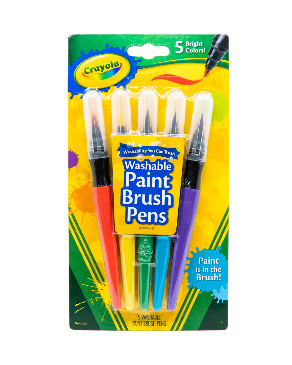 Crayola Washable No Drip Paint Brush Pens Pack Of 5