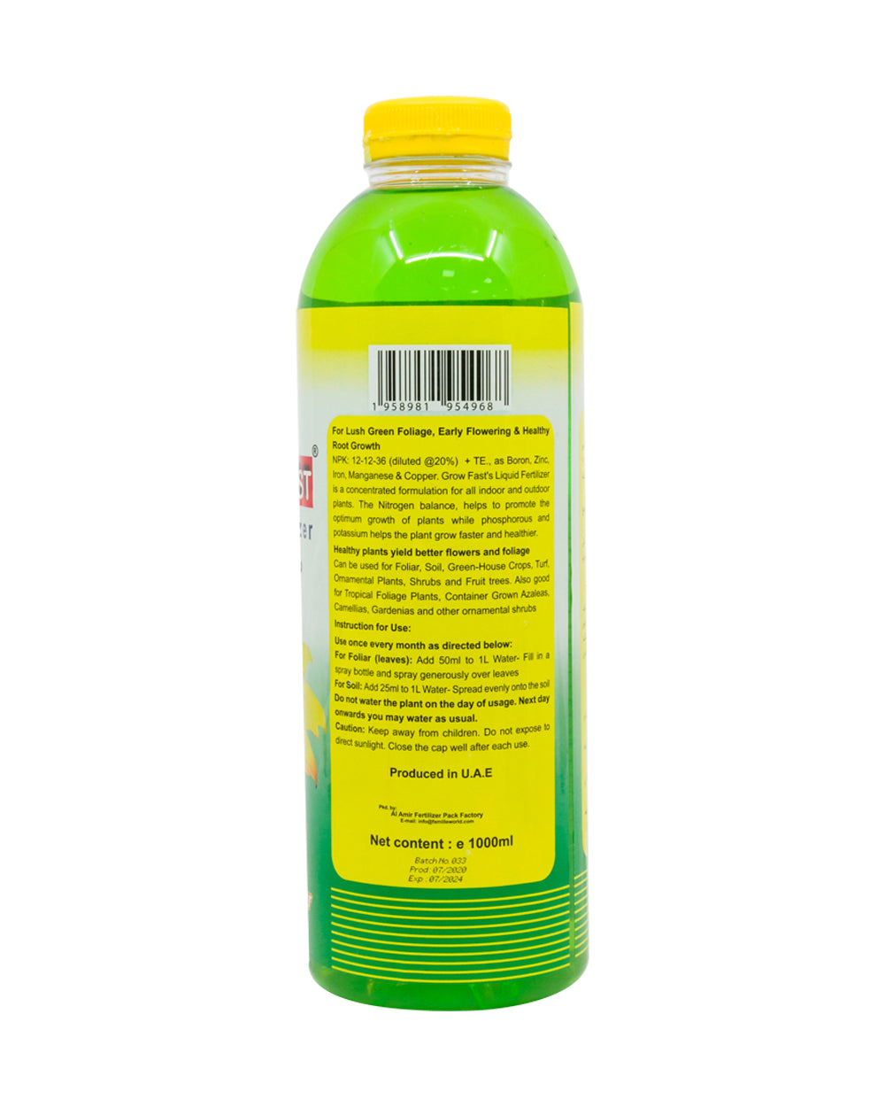 Grow Fast Liquid Fertilizer 1L