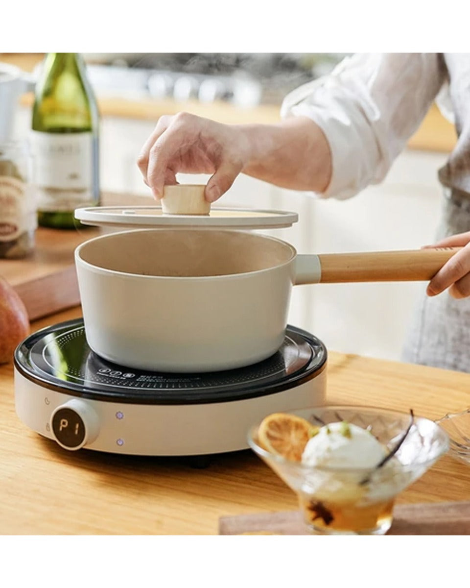 Neoflam FIKA Cast Aluminum 18cm Saucepan with Glass Lid Induction Type