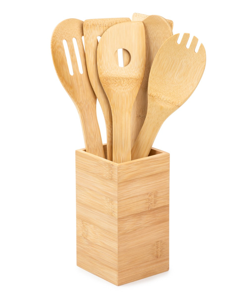 Core 7 Pieces Utensil Set with Square Caddy