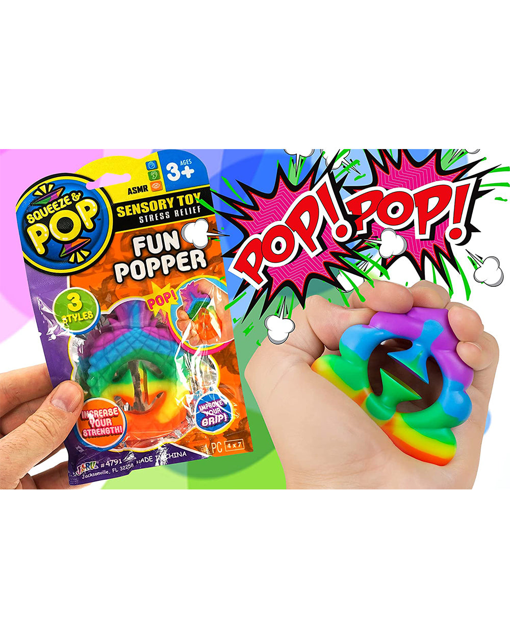 Jaru Squeez & Pop Fun Popper Assorted 1 Piece