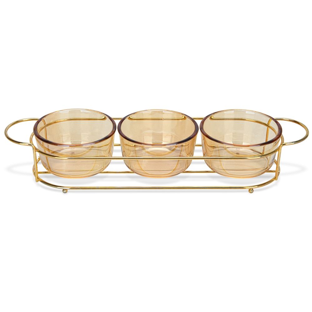 Fissman Set Of 3 Bowls 36 X 10.5 X 5.7 Cm With Metal Stand