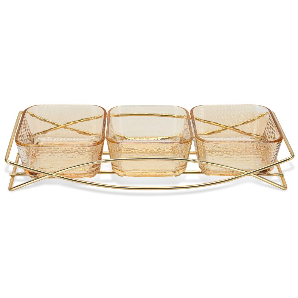 Fissman Set Of 3 Bowls 32 X 11.5 X 5.3 cm With Metal Stand