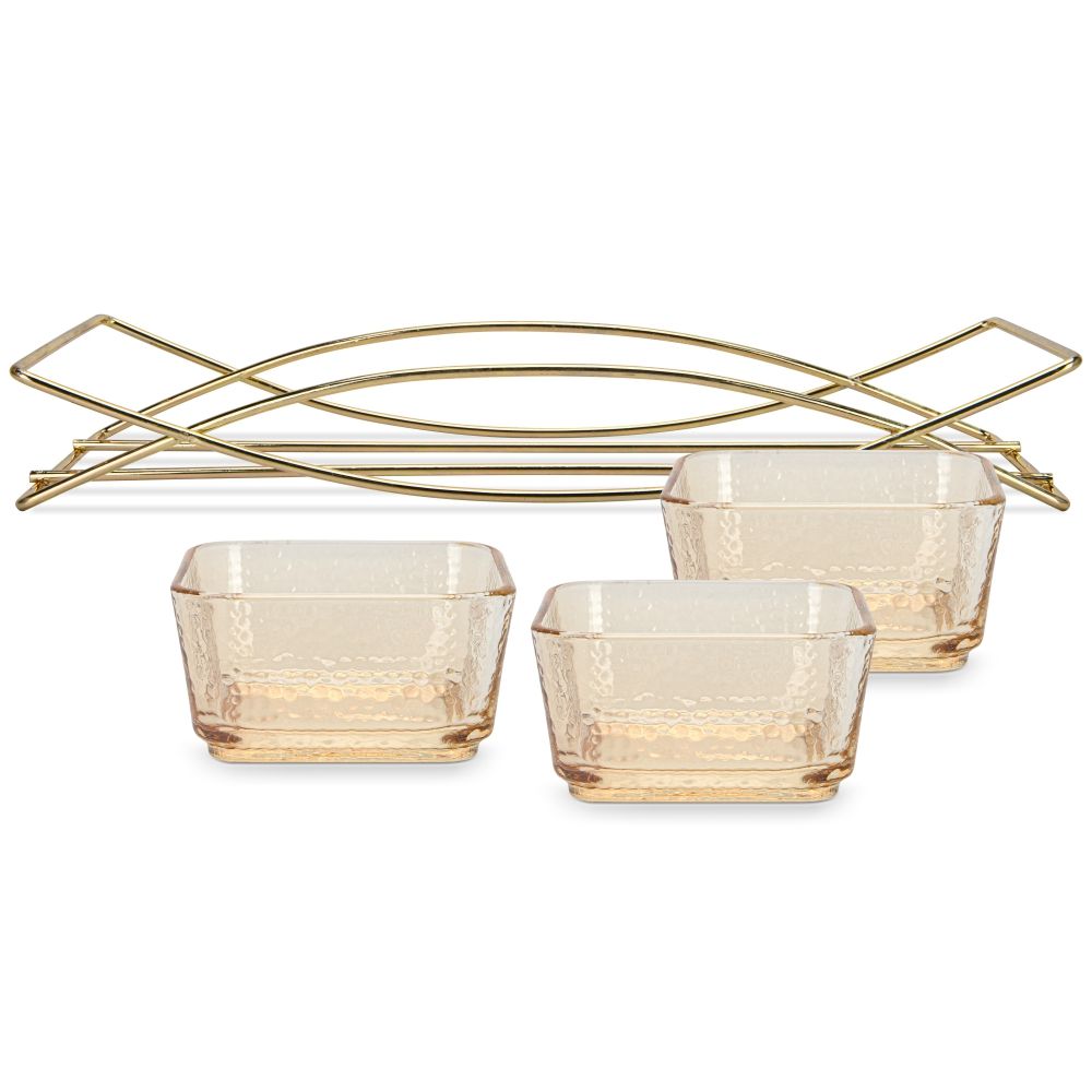 Fissman Set Of 3 Bowls 32 X 11.5 X 5.3 cm With Metal Stand