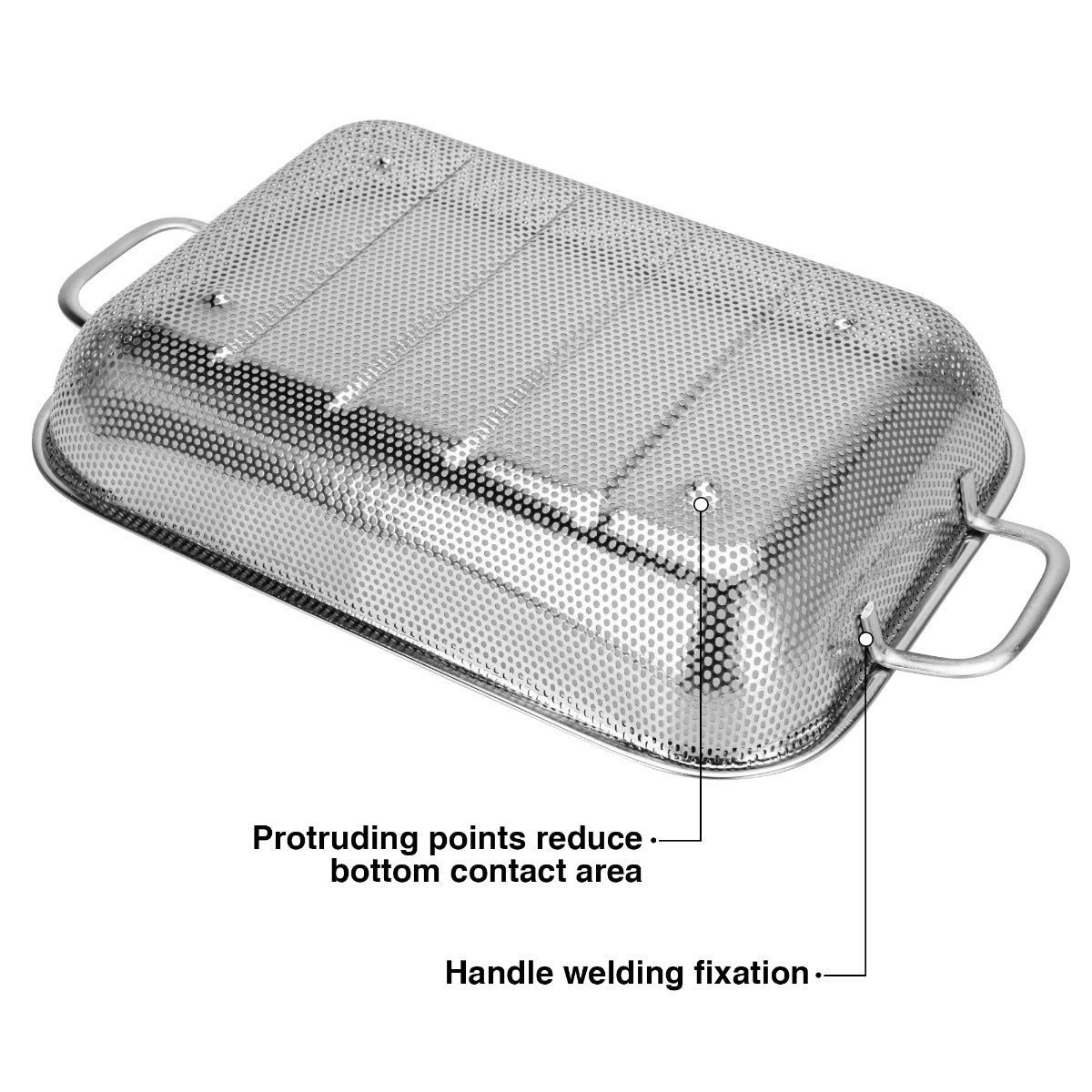 Fissman Rectangle Colander 36 cm Stainless Steel Mesh