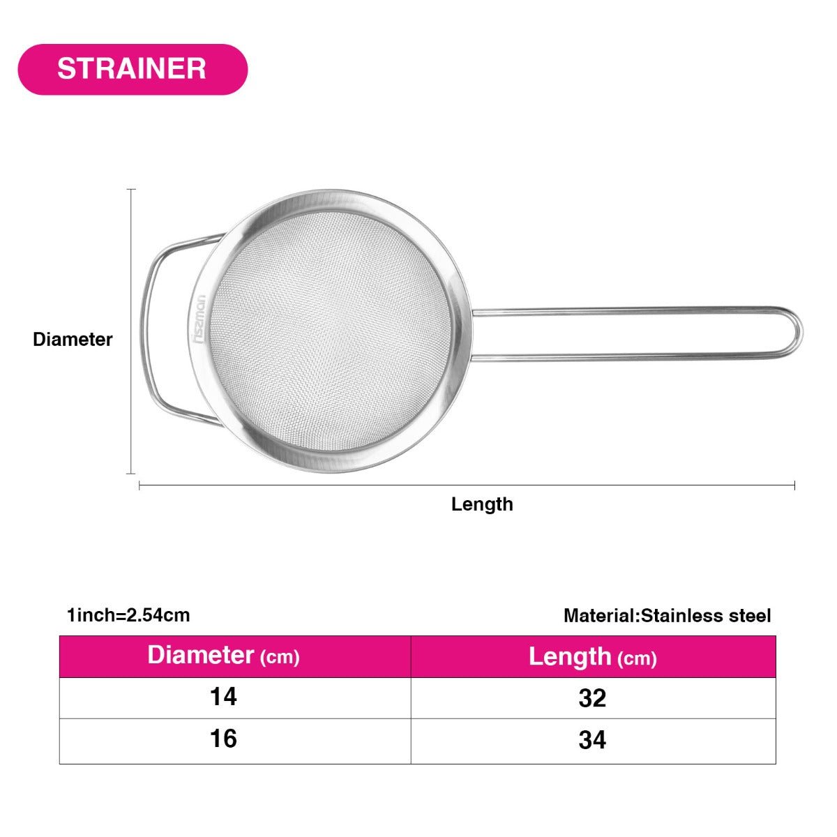 Fissman Strainer 14cm with Handle Steel