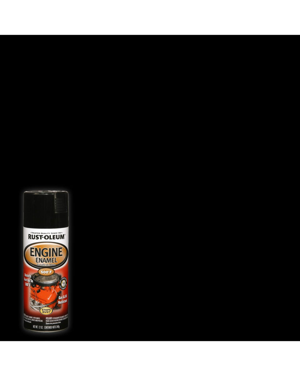 RustOleum Auto Engine Enamel Black Gloss 12Oz