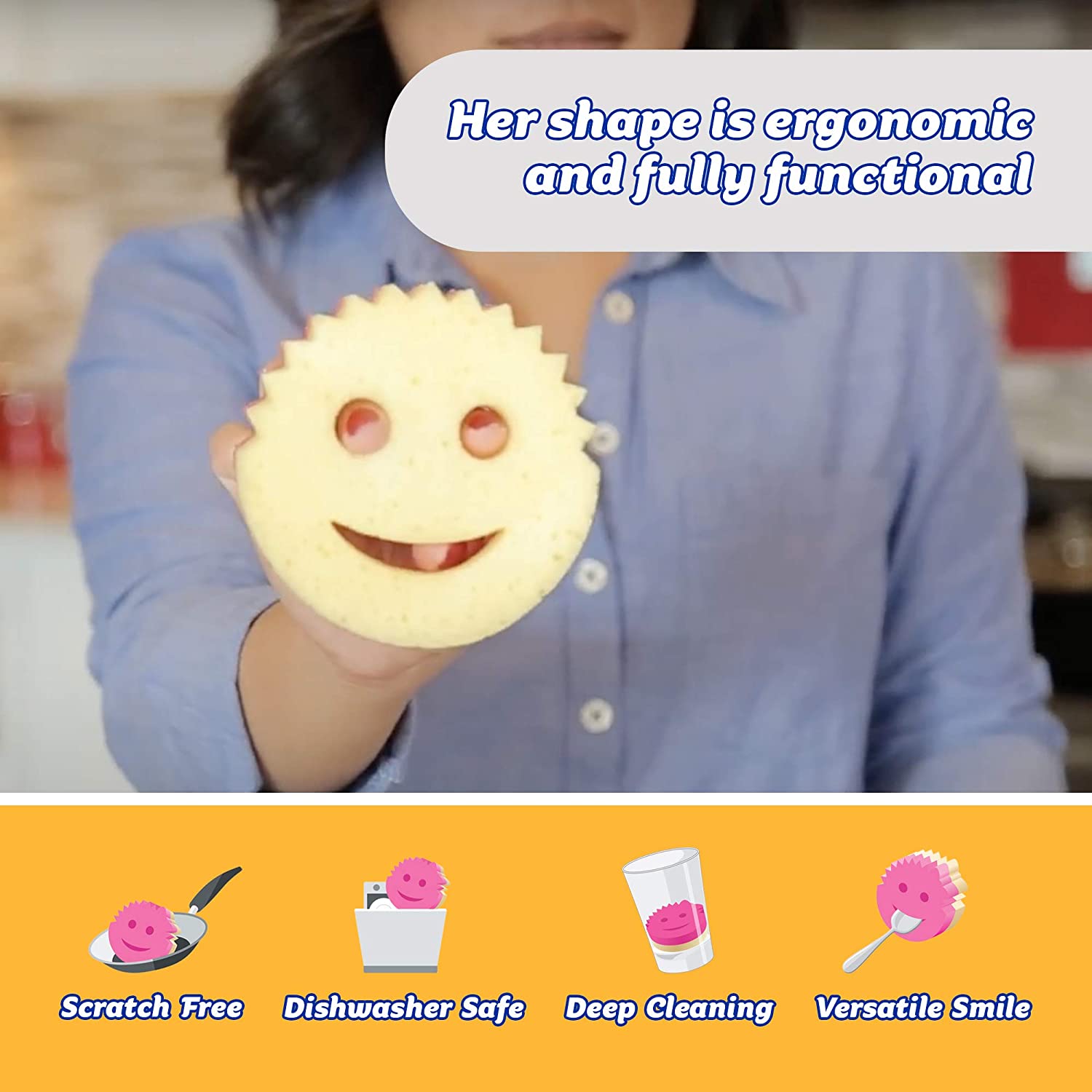 Scrub Daddy Scrub Mommy Dual Sided Scrubber + Sponge