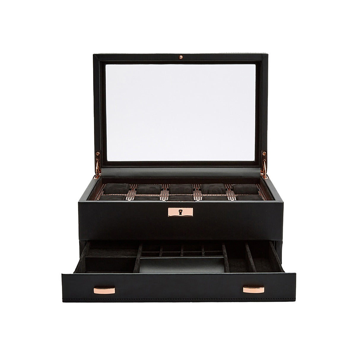 Wolf Axis 10 Pc Watch Box with Drawer Copper