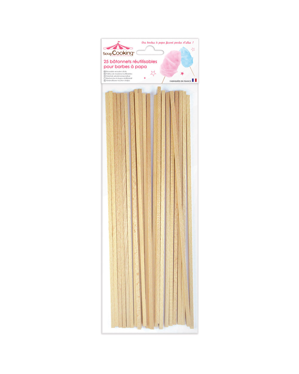 Scrapcooking 25 Cotton Candy Sticks