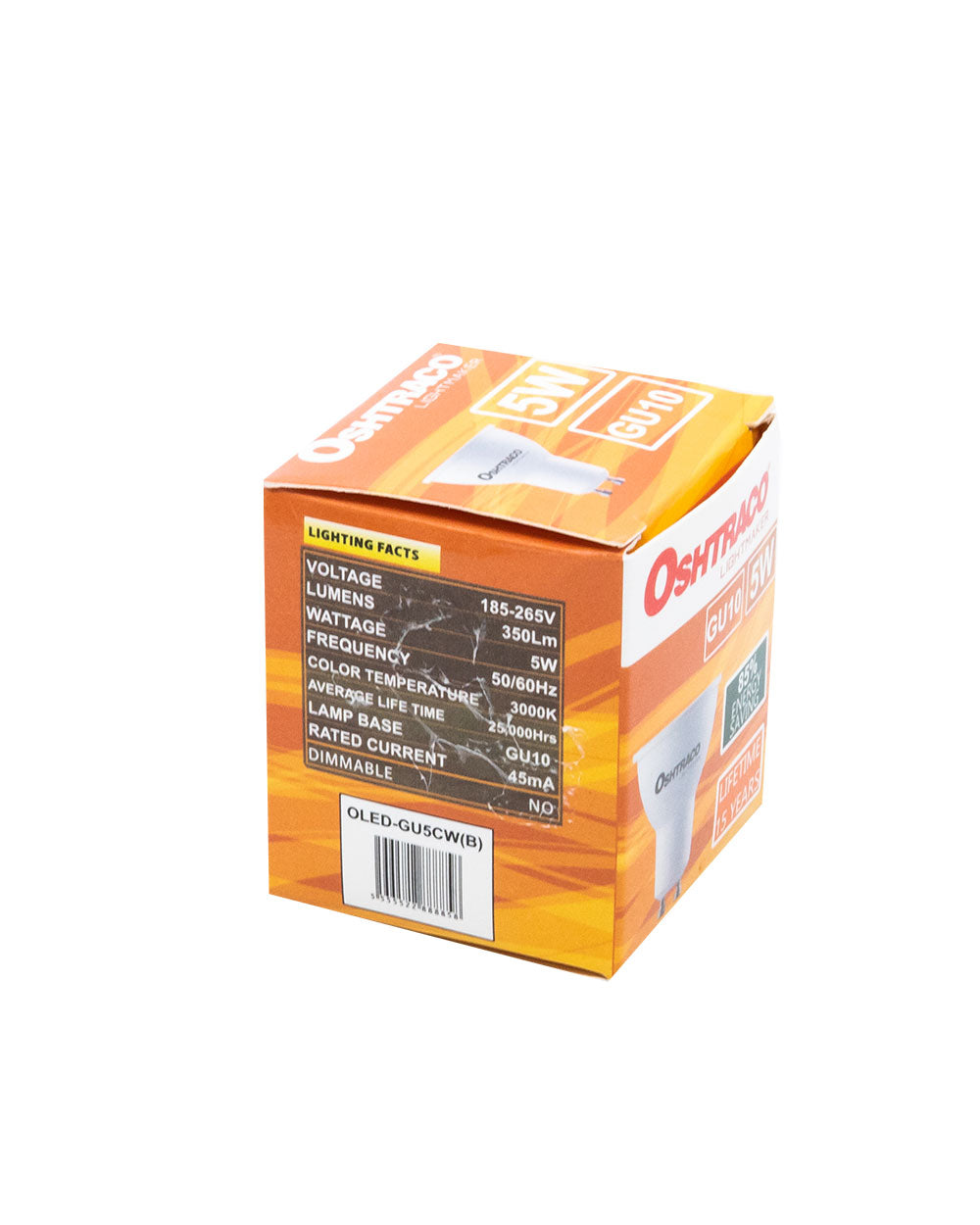 Oshtraco Led Lamp 5W Gu10 Warm White