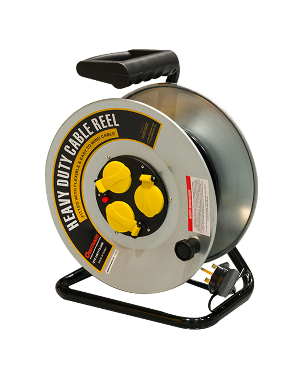Oshtraco 3 Way Heavy Duty Metal Body Cable Reel 20 Meter