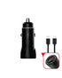 Trands Dual Port Type-C Lightning Car Charger 1 Meter Black