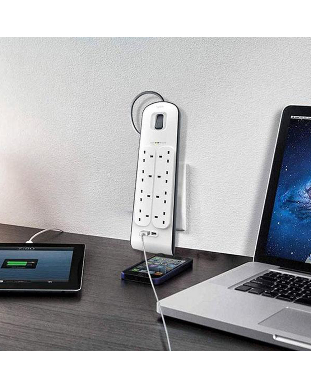 Belkin 8 Way Surge Protection Strip 2 Meter with 2 x 2.4Amp USB Charging