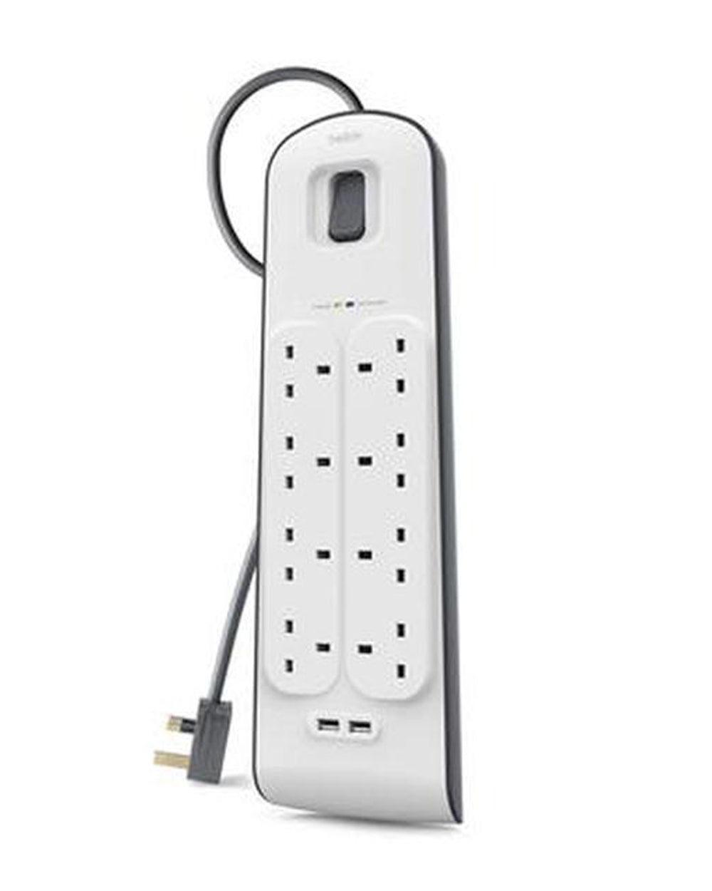 Belkin 8 Way Surge Protection Strip 2 Meter with 2 x 2.4Amp USB Charging