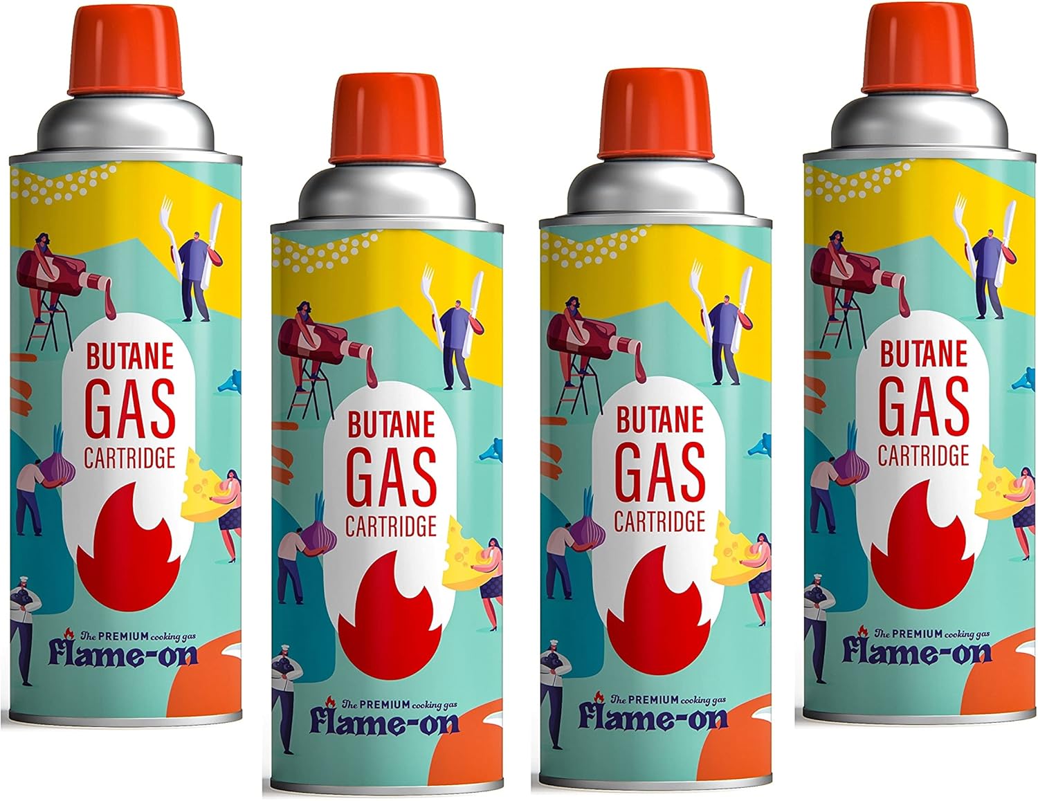 Flame On Butan Gas Pack Of 4