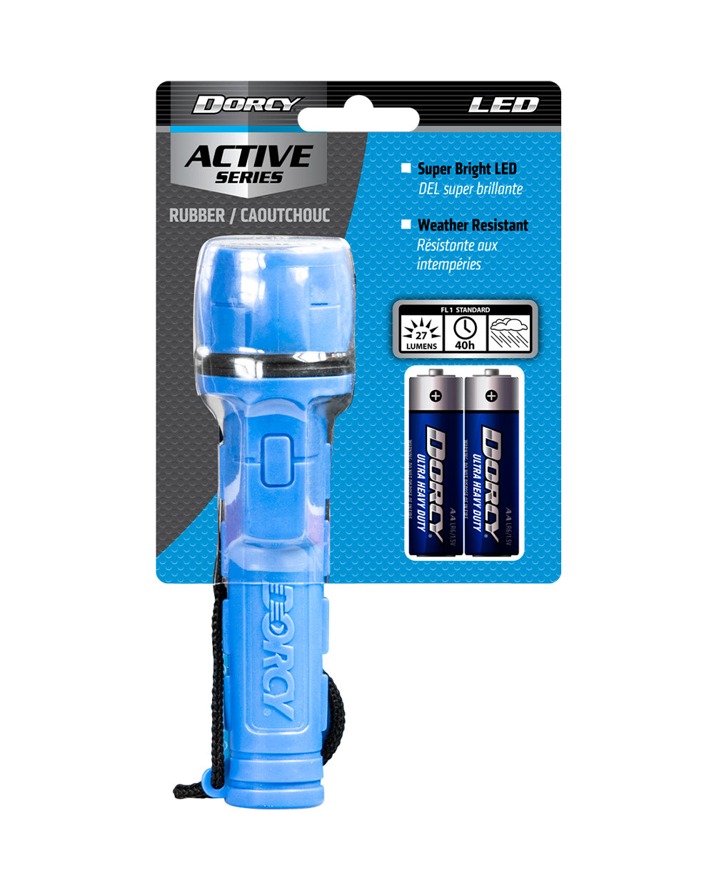 Dorcy LED Rubber Flashlight 40 Lumen Assorted 1 Piece