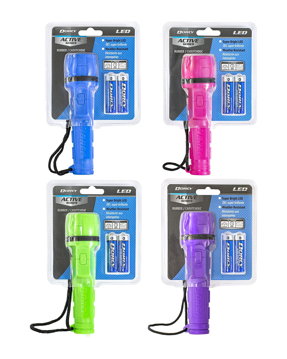 Dorcy LED Rubber Flashlight 40 Lumen Assorted 1 Piece