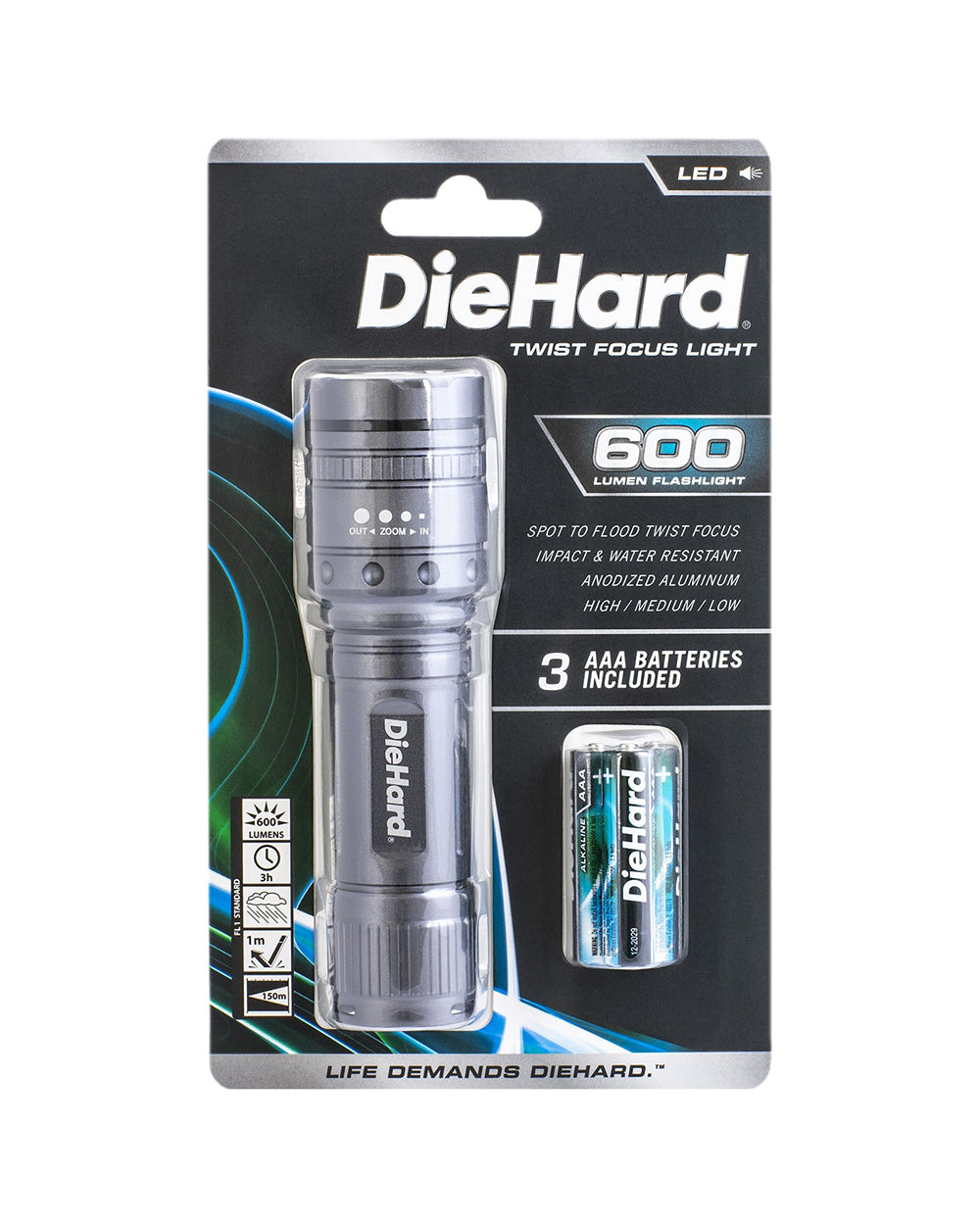 Dorcy Diehard Twist Focus 600 Lumen Flashlight