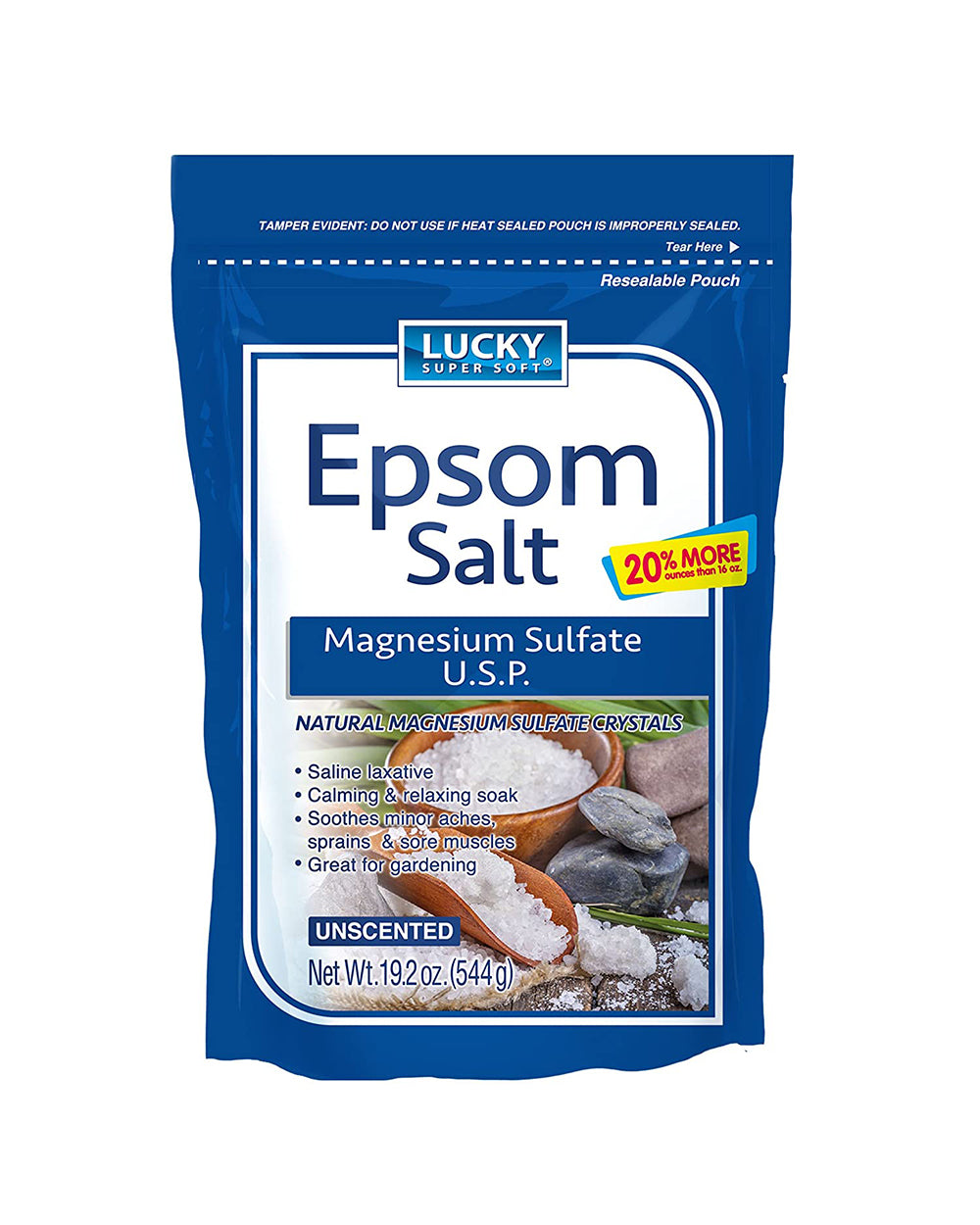 Lucky Super Soft Magnesium Sulfate U.S.P Epsom Salt 19.2oz