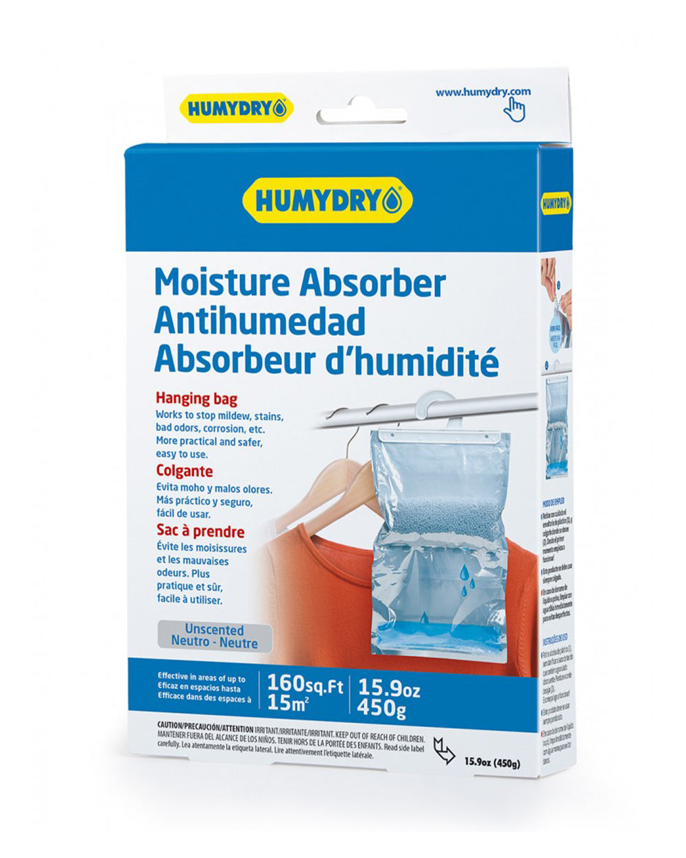 Humydry Moisture Absorber Hanging Bag 15.9oz Unscented