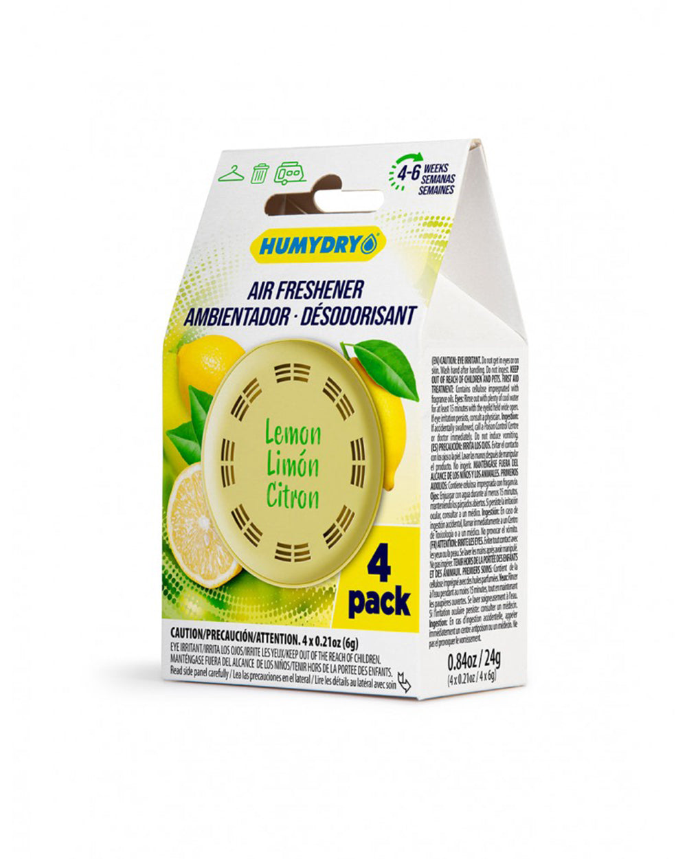 Humydry Air Freshener Disc Lemon Pack of 4