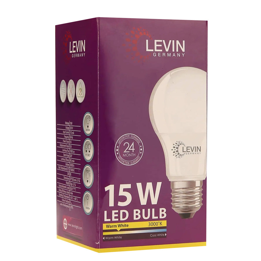 Levin LED A-BULB 15W 3000K E27