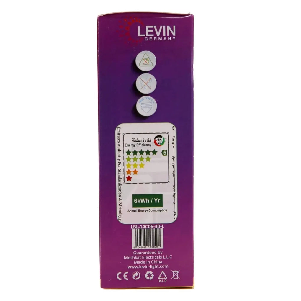 Levin LED C37 Candle Bulb 6W 3000K