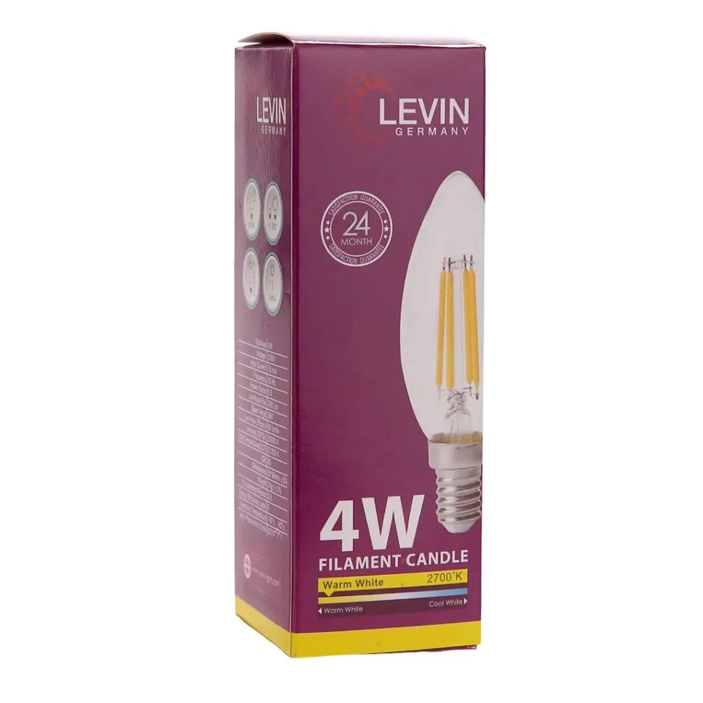 Levin LED C37 Candle Bulb Filament 3000K